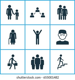 Human Outline Icons Set Collection Couple Stock Vector (royalty Free 