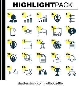 Human Icons Set. Collection Of Partnership, Wallet, Coin And Other Elements. Also Includes Symbols Such As Job, Increase, Goal.