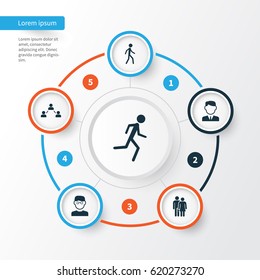 Human Icons Set. Collection Of Scientist, Beloveds, Work Man And Other Elements. Also Includes Symbols Such As Relation, Running, Businessman.