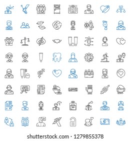 human icons set. Collection of human with team, cash, girl, room, zeus, user, group, teamwork, clerk, man, pollution, poison, employee, stewardess. Editable and scalable human icons.