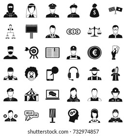 Human icons set. Simple style of 36 human vector icons for web isolated on white background