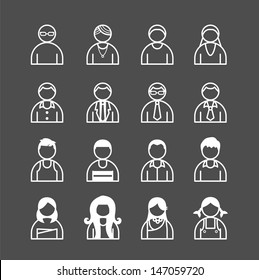 human Icons set. Vector illustration.