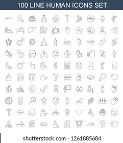 human icons. Trendy 100 human icons. Contain icons such as heart with cross, tie, group, family structure, resume, disabled, eye, medical reflector. human icon for web and mobile.
