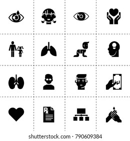 Human icons. vector collection filled human icons. includes symbols such as man, eye, idea, heart, health insurance, girl, baby. use for web, mobile and ui design.