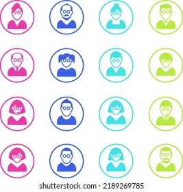 Iconos humanos. Ilustración vectorial. Equipo de Office y líder