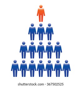 Human Icons. Vector Illustration. Office Team and Leader.