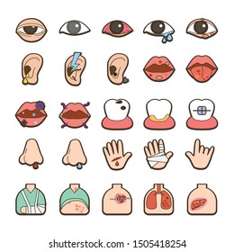 Human illness and diseases vector icon.