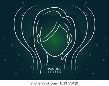 human immune system, virus and bacteria vector illustration design