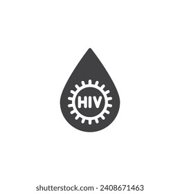 Human immunodeficiency virus vector icon. filled flat sign for mobile concept and web design. HIV virus glyph icon. Symbol, logo illustration. Vector graphics