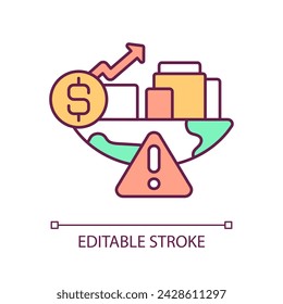 Human impact on environment RGB color icon. Industry development risk. Global challenge. Climate change. Isolated vector illustration. Simple filled line drawing. Editable stroke. Arial font used