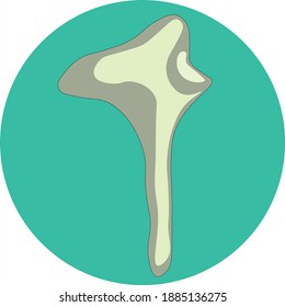 Human Incus Ear Bone Flat Vector Design, Icon. Simple Design.