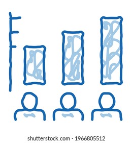 Human Infographic sketch icon vector. Hand drawn blue doodle line art Human Infographic sign. isolated symbol illustration