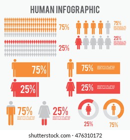 Human infographic vector illustration