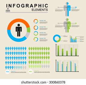 Human infographics elements vector illustration. Information Graphics