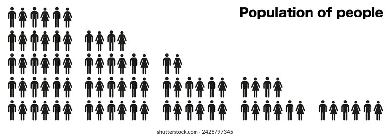 Human infographics. Gender pictogram vectors for presentation or website. Population of the planet. EPS 10.