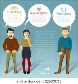 Human infographics.Retro vector template.
