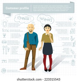 Menschliche Infografiken.Retro Vektorvorlage. 