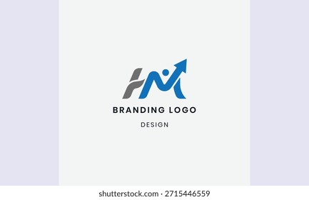 Plantilla de Vector de diseño de logotipo HM o MH de letra inicial humana 
