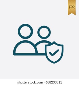 Human Insurance Icon Flat Isolated Vector Design