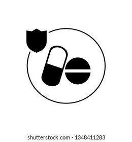 Human, insurance, pharmacy icon illustration isolated vector sign symbol - insurance icon vector black - Vector