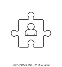 Human integration line outline icon