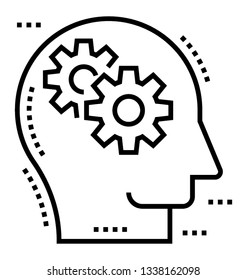 Human intellect line icon design 
