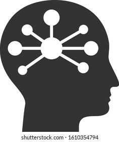 Human intellect vector icon. Flat Human intellect pictogram is isolated on a white background.