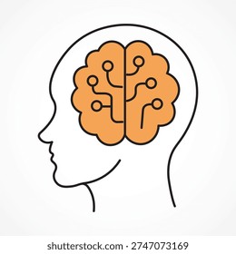 Human Intelligence Brain Icon – Thinking, Knowledge Mind and Cognitive Ability Concept Illustration