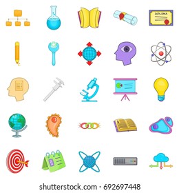 Human intelligence icons set. Cartoon set of 25 human intelligence vector icons for web isolated on white background