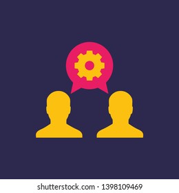 human interacting vector icon, flat
