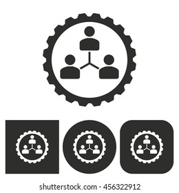 Human Interaction - Black And White Icons. Vector Illustration.