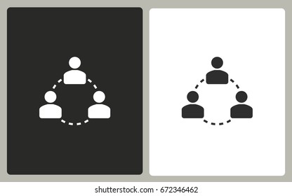 Human interaction - black and white icons. Vector illustration.