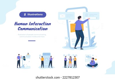 Human interaction communication ways illustration bundle pack
