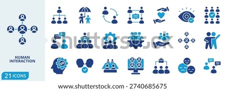human interaction flat icon pack collection of Interaction, teamwork, human, cooperation, team, people, partnership, group, relationship, friendship icon
