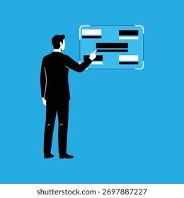 Human Interaction with Futuristic Holographic Interface for Data Management.