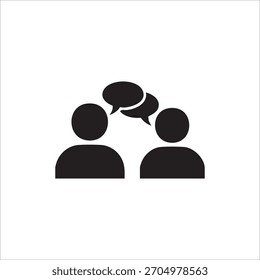 Icono de interacción humana. aislado sobre fondo blanco