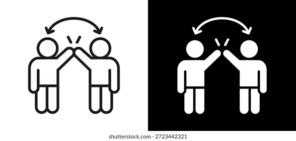 Icono de interacción humana Ilustración vectorial whiteblack