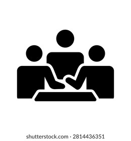 Human interaction solid icon. Collaboration symbol. Solve problems, create innovations, or complete tasks.