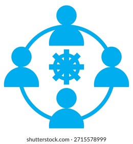 Human interaction and teamwork icons set. Collection of human interaction, teamwork and collaboration icons showing communication, coordination and group processes in flat vector illustration style.EPS10AI.

