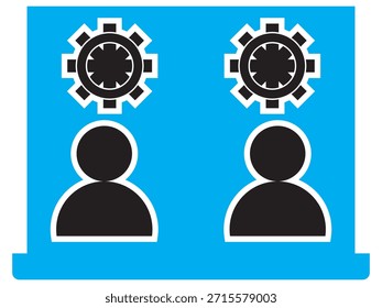 Human interaction and teamwork icons set. Collection of human interaction, teamwork and collaboration icons showing communication, coordination and group processes in flat vector illustration style.EPS10AI.

