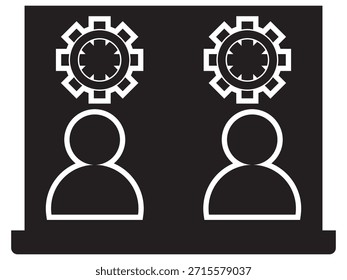 Human interaction and teamwork icons set. Collection of human interaction, teamwork and collaboration icons showing communication, coordination and group processes in flat vector illustration style.EPS10AI.

