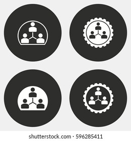 Human interaction vector icons set. White illustration isolated for graphic and web design.