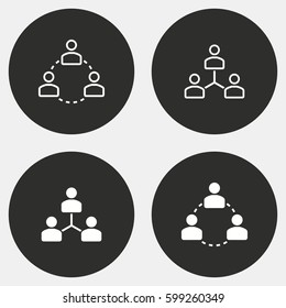 Human Interaction Vector Icons Set. White Illustration Isolated For Graphic And Web Design.