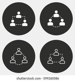 Human interaction vector icons set. White illustration isolated for graphic and web design.