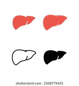 Human internal body organ for medical care. Human liver, Healthy hepar. Liver icon Vector illustration. Design on white background. EPS10