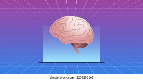 Human internal organ anatomical brain and human brain medical concept flat vector illustration.