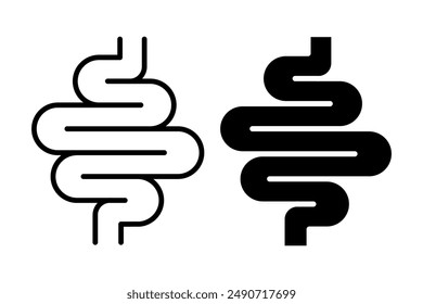 Icon-Set für die menschliche innere Organanatomie. Leber, Zahn, Gehirn, Magen, Herz, Lunge, Harnwege, Knochen, Hautschicht, Darm lineares Piktogramm. In: Healthcare Sign. Isolierte Vektorillustration.