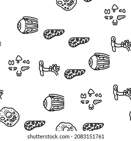 Human Internal Organ Anatomy Vector Seamless Pattern Thin Line Illustration