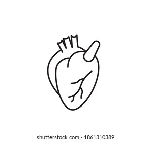 Human Internal Organ Heart Outline Icon Stock Vector (Royalty Free ...