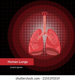 Órgano interno humano con ilustración pulmonar